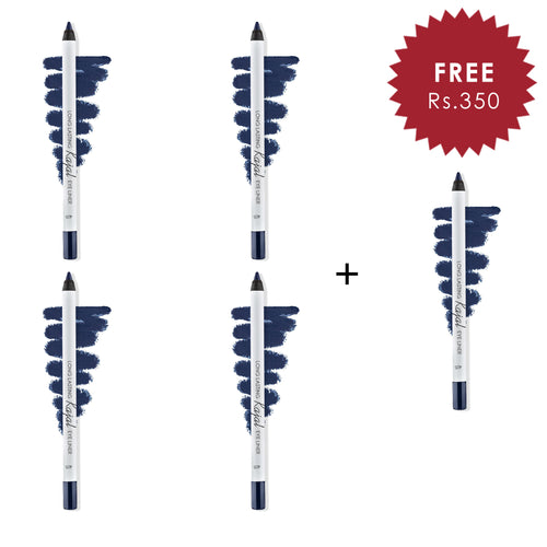 Lamel Long Lasting Kajal Eye Liner №405-Indigo 4pc Set + 1 Full Size Product Worth 25% Value Free