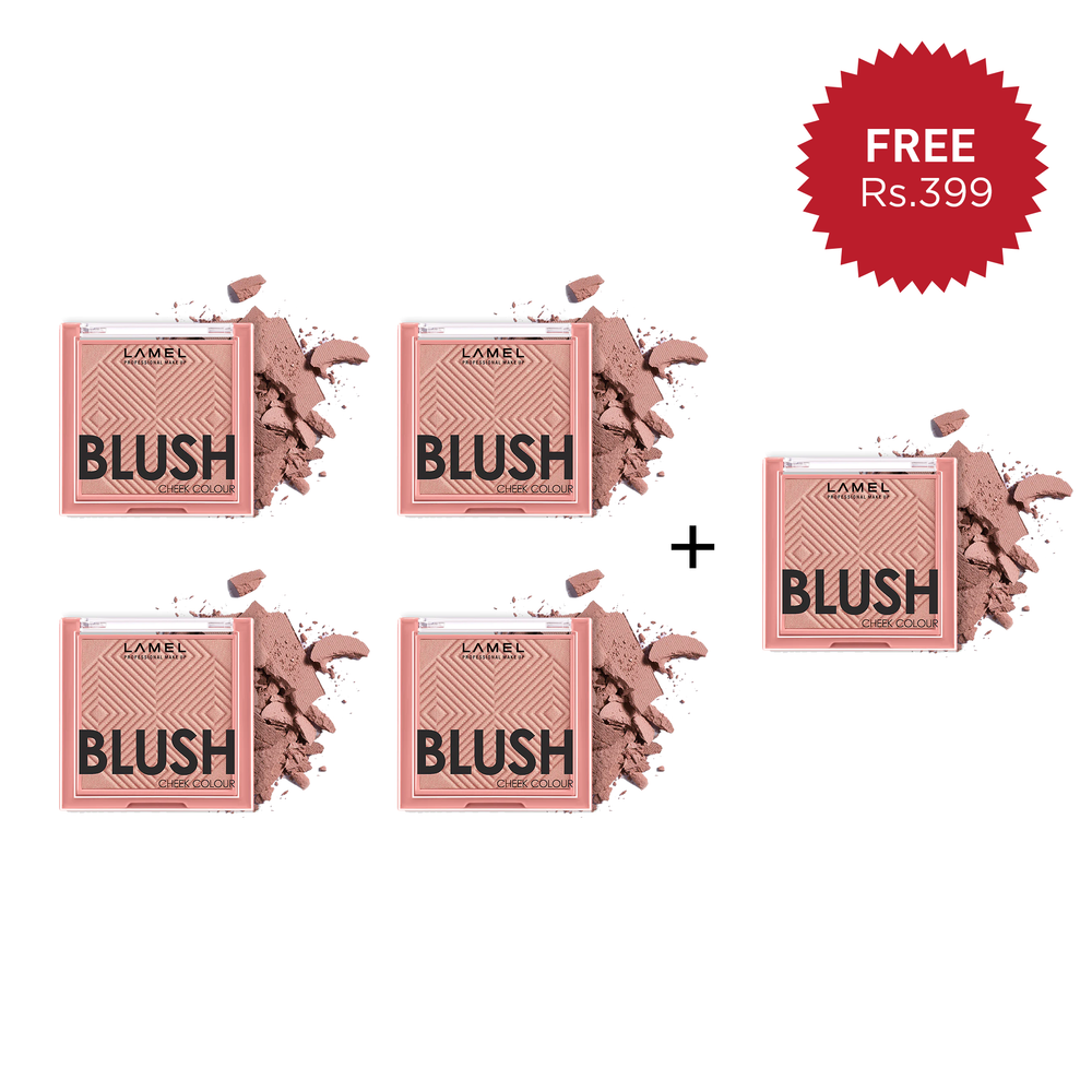 Lamel Blush Cheek Colour №402-Rouge 4pc Set + 1 Full Size Product Worth 25% Value Free