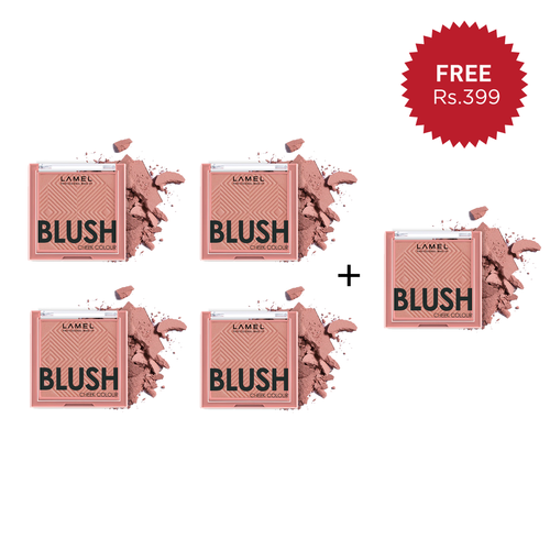 Lamel Blush Cheek Colour №403-Coral 4pc Set + 1 Full Size Product Worth 25% Value Free