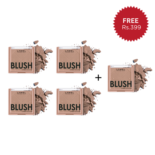 Lamel Blush Cheek Colour №404 -Taupe 4pc Set + 1 Full Size Product Worth 25% Value Free