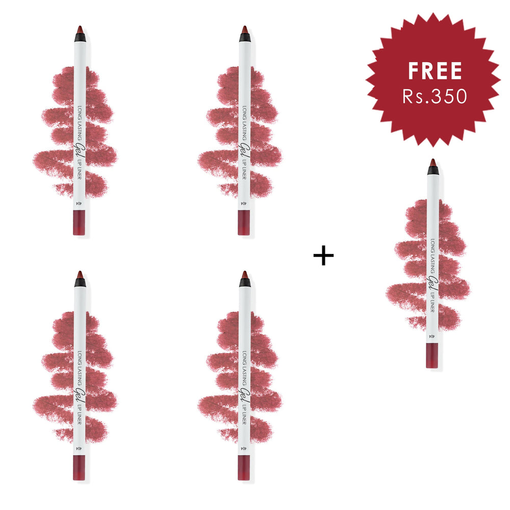 Lamel Long Lasting Gel Lip Liner №404-Berry 4pc Set + 1 Full Size Product Worth 25% Value Free