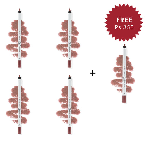 Lamel Long Lasting Gel Lip Liner №407-Ashen Rose 4pc Set + 1 Full Size Product Worth 25% Value Free