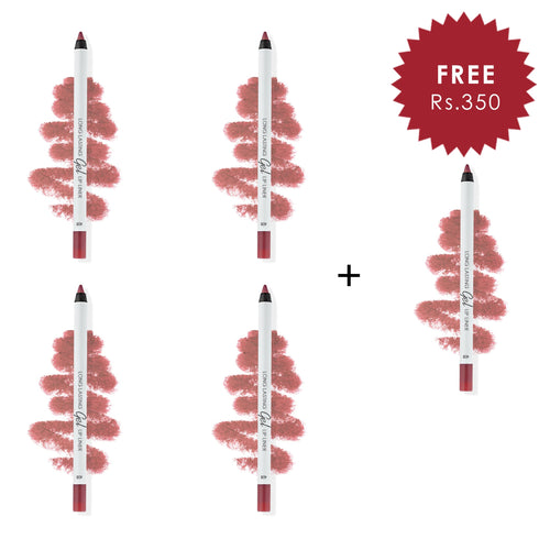 Lamel Long Lasting Gel Lip Liner №408-Pink Plum 4pc Set + 1 Full Size Product Worth 25% Value Free