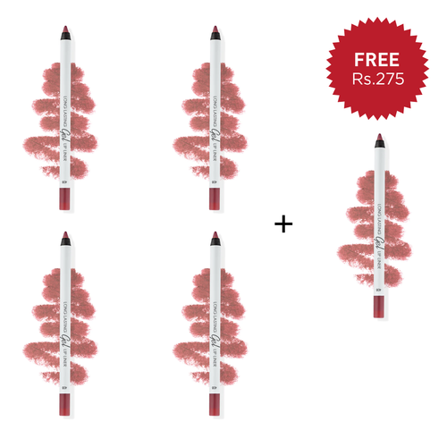 Lamel Long Lasting Gel Lip Liner №408-Pink Plum 4pc Set + 1 Full Size Product Worth 25% Value Free