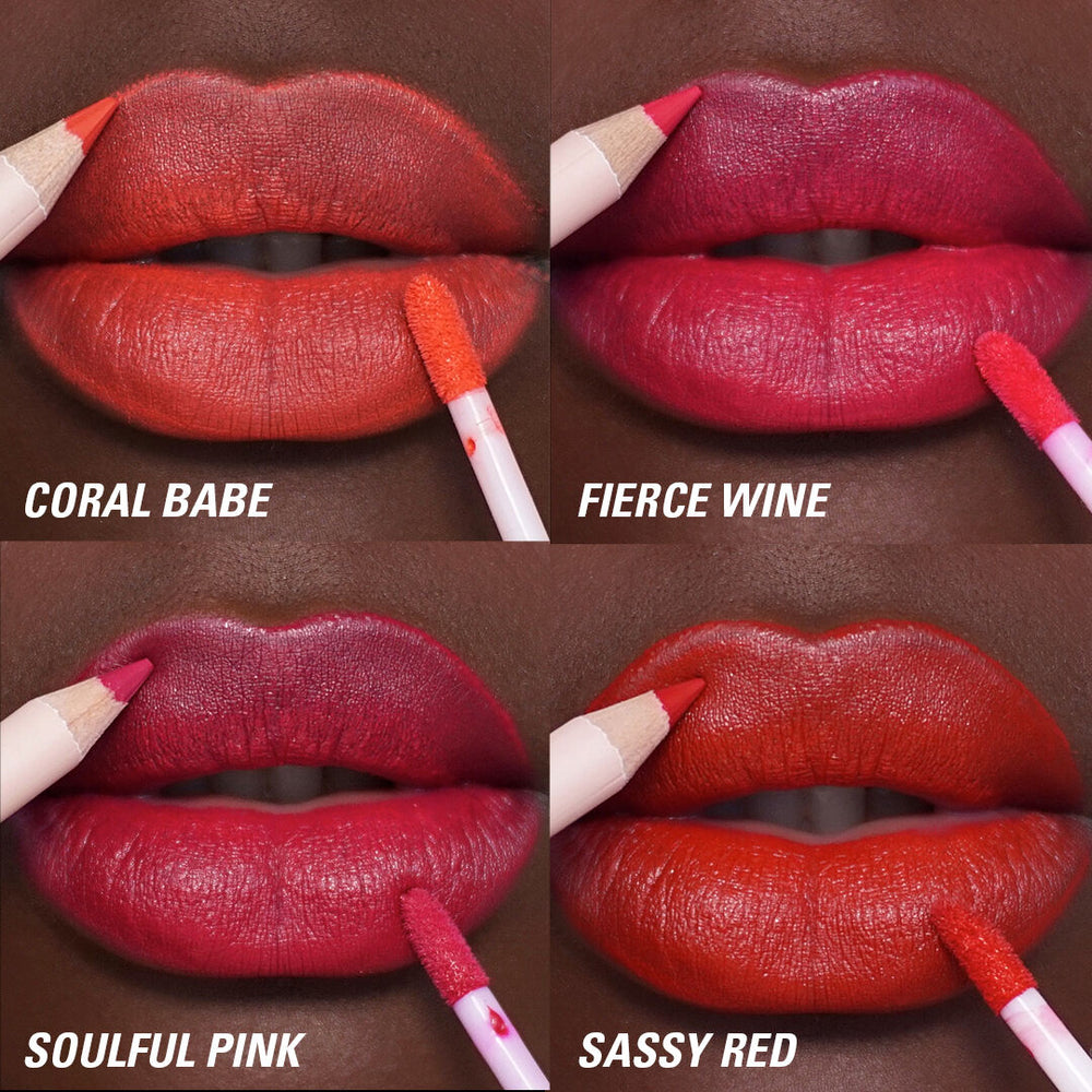 Makeup Revolution Lip Contour Kit Soulful Pink 4pc Set + 1 Full Size Product Worth 25% Value Free