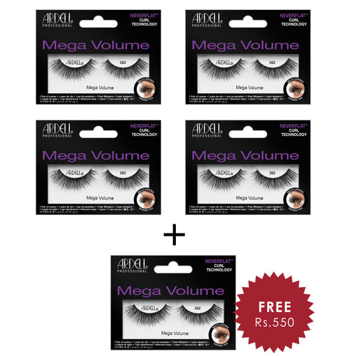 Ardell Mega Volume 262 4pc Set + 1 Full Size Product Worth 25% Value Free