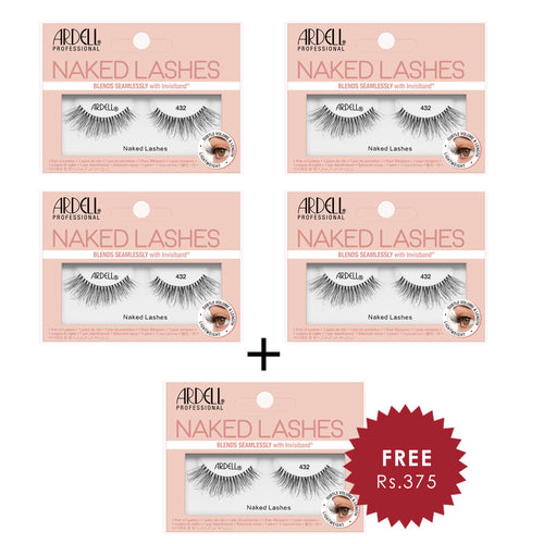 Ardell Naked Lashes 432 4pc Set + 1 Full Size Product Worth 25% Value Free