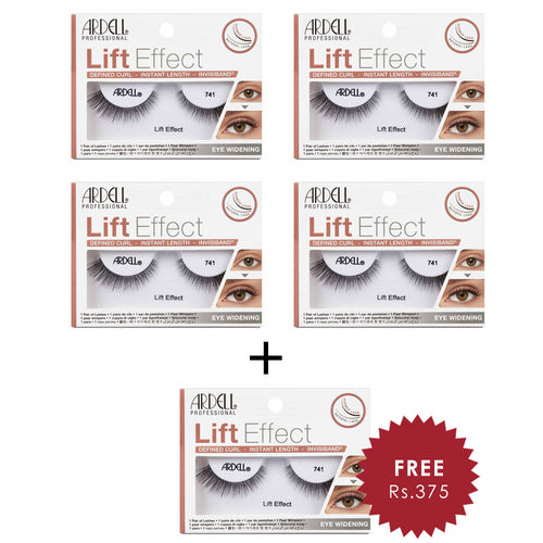 Ardell Lift Effect 741  1 Pair 4pc Set + 1 Full Size Product Worth 25% Value Free