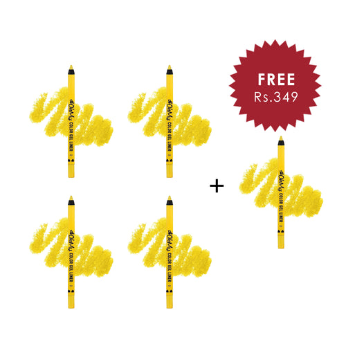 Lamel Long Lasting Oh My Color Gel Eye Liner №404-Yellow 4pc Set + 1 Full Size Product Worth 25% Value Free