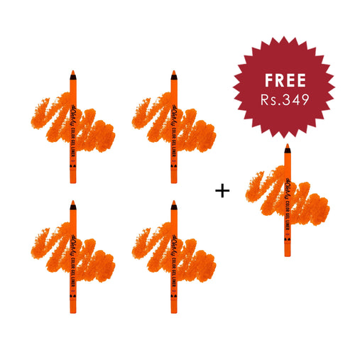 Lamel Long Lasting Oh My Color Gel Eye Liner №406-Orange 4pc Set + 1 Full Size Product Worth 25% Value Free