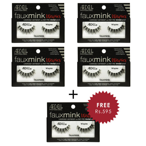 Ardell Faux Mink Wispies 4pc Set + 1 Full Size Product Worth 25% Value Free