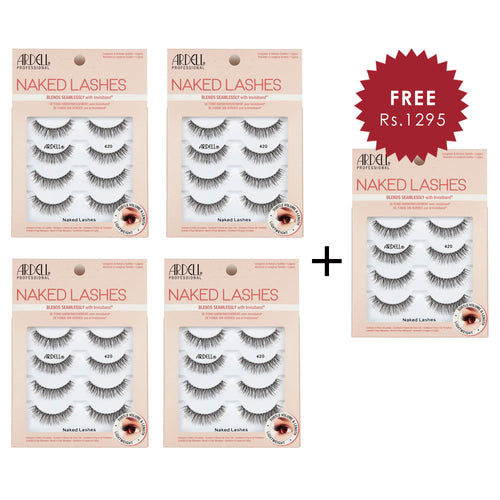 Ardell Naked Lash 420  MultiPack 4pc Set + 1 Full Size Product Worth 25% Value Free