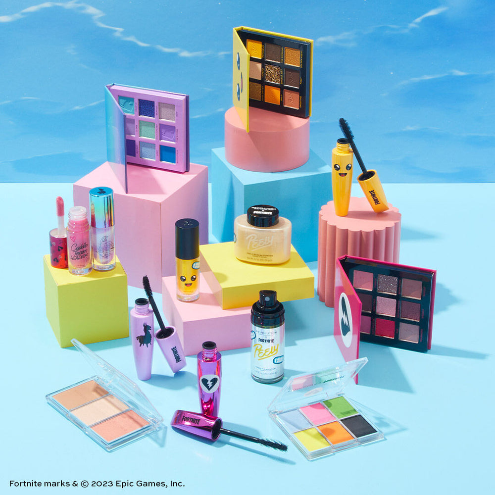 Makeup Revolution X Fortnite Cuddle Team Leader 9 Pan Shadow Palette 4pc Set + 1 Full Size Product Worth 25% Value Free