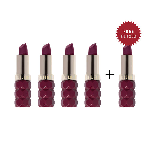 Milani Color Fetish Lipstick Matte - Dahlia  4pc Set + 1 Full Size Product Worth 25% Value Free