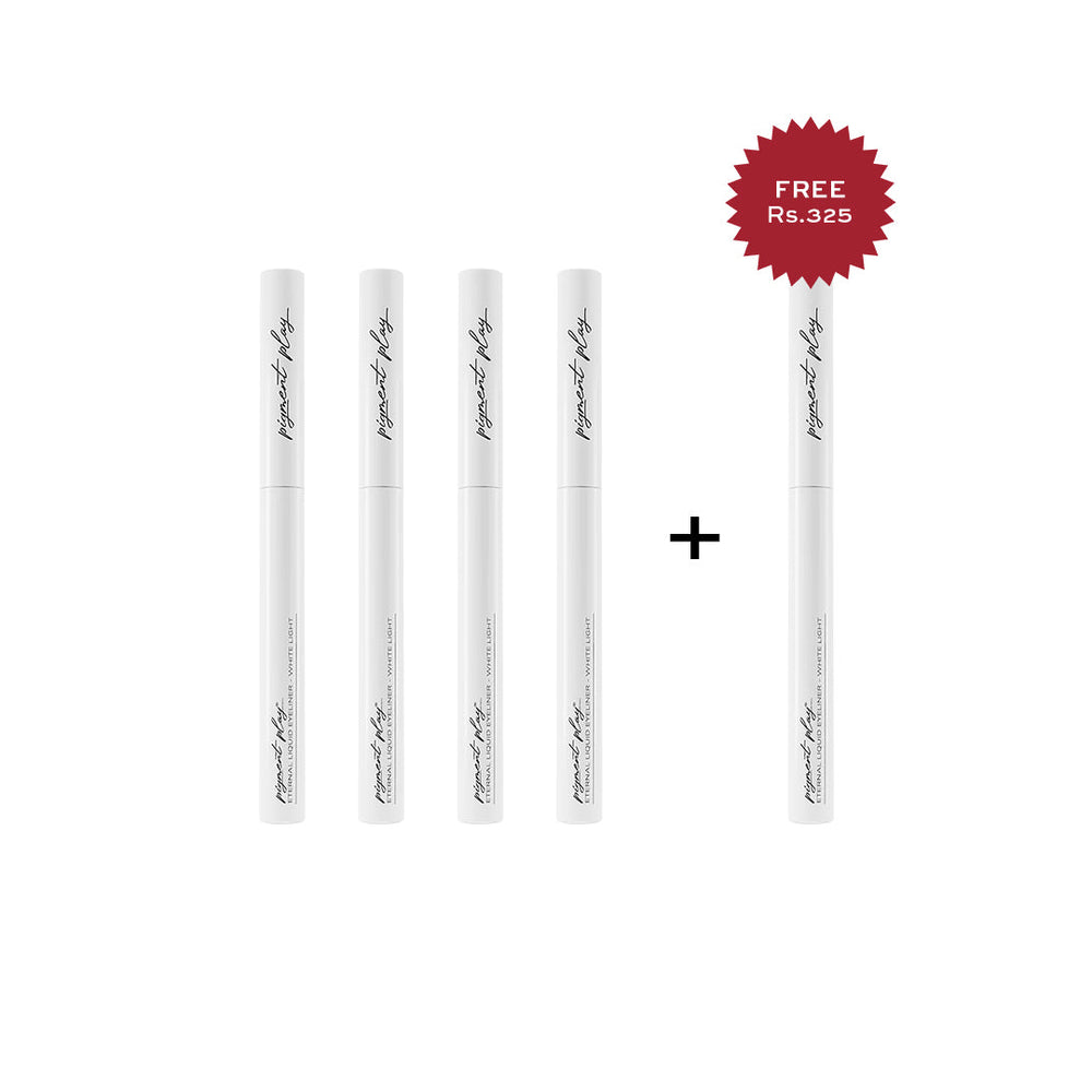 Pigment Play Eternal Liquid Eyeliner White Light 4pc Set + 1 Full Size Product Worth 25% Value Free