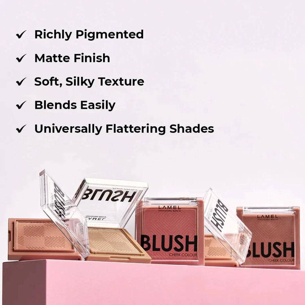 LAMEL Blush cheek colour №406 Pitaya 4pc Set + 1 Full Size Product Worth 25% Value Free