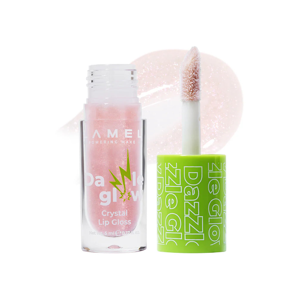 Lamel Crystal Lip Gloss Dazzle Glow 401-Blossom 4pc Set + 1 Full Size Product Worth 25% Value Free