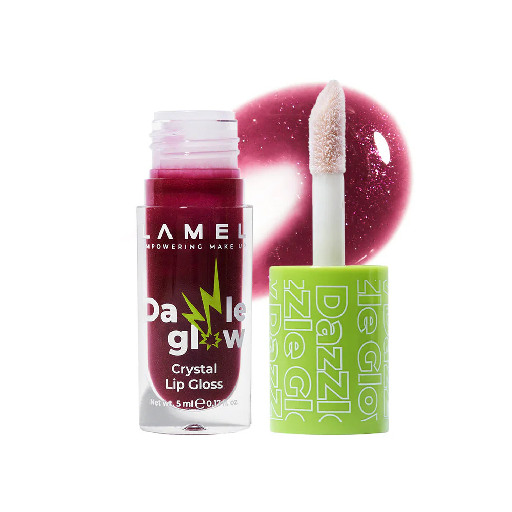 Lamel Crystal Lip Gloss Dazzle Glow 407-Provocative 4pc Set + 1 Full Size Product Worth 25% Value Free