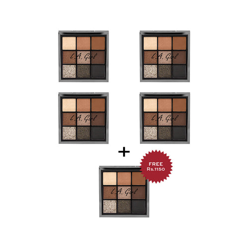 L.A.Girl Keep It Playful 9 Color Eye Palette-Downplay 4pc Set + 1 Full Size Product Worth 25% Value Free