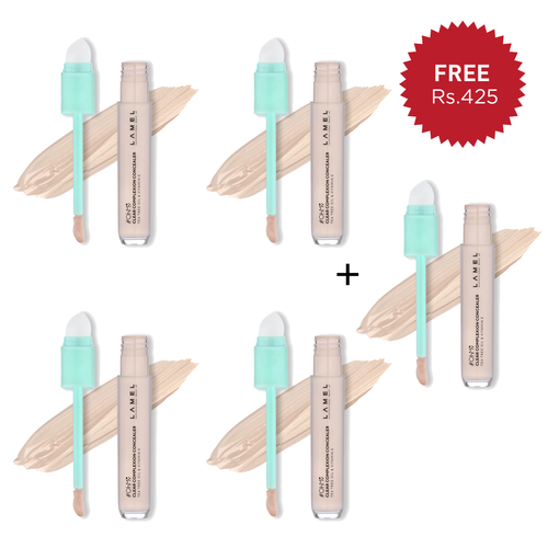 Lamel Oh My Clear Face Concealer №401-Soft Beige 4pc Set + 1 Full Size Product Worth 25% Value Free