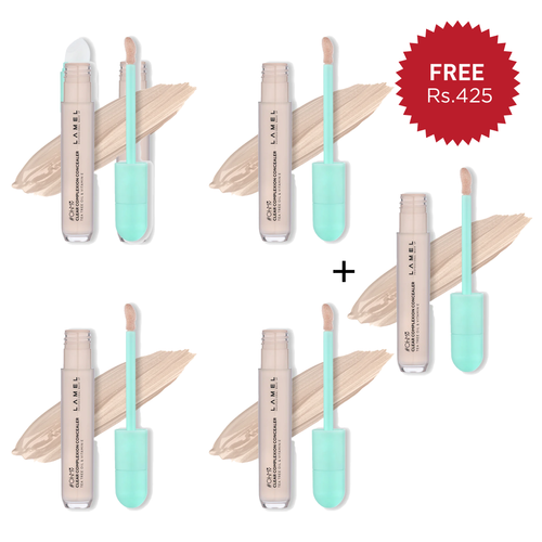 Lamel Oh My Clear Face Concealer №402-Deep Beige 4pc Set + 1 Full Size Product Worth 25% Value Free