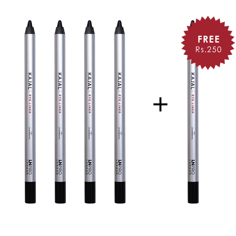 LN Pro Kajal Eye Liner Carbon 101 4pc Set + 1 Full Size Product Worth 25% Value Free