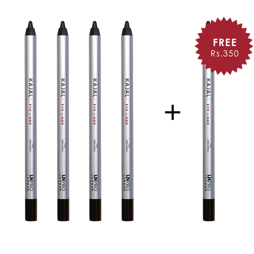 LN Pro Kajal Eye Liner Brown-102 4pc Set + 1 Full Size Product Worth 25% Value Free