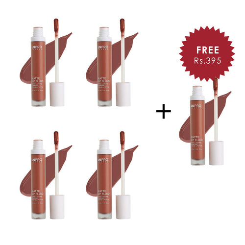 LN PRO Matte Lip Fluid Pink-Biege-102 4pc Set + 1 Full Size Product Worth 25% Value Free