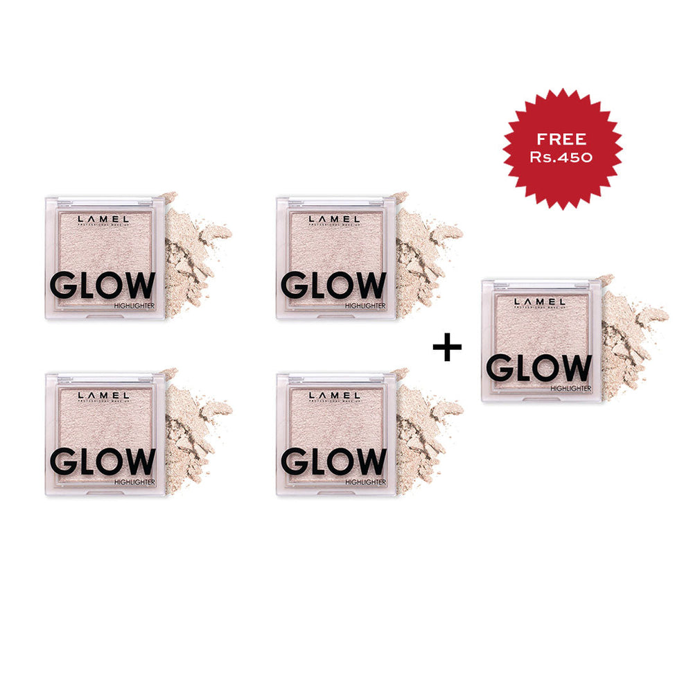 Lamel Glow Highlighter №401-Luna 4pc Set + 1 Full Size Product Worth 25% Value Free