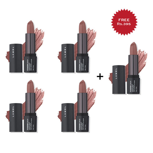 Lamel Powder Drop Matte Lipstick 402 Spicy 4pc Set + 1 Full Size Product Worth 25% Value Free