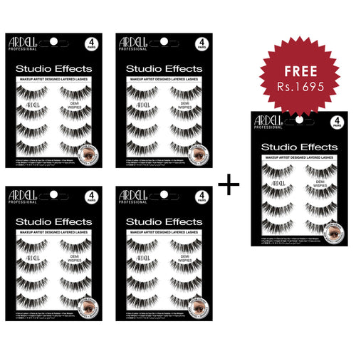 Ardell Studio Effects Demi Wispies 4 PK 4pc Set + 1 Full Size Product Worth 25% Value Free