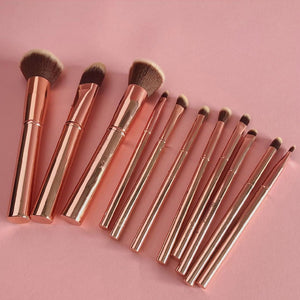 bh Metal Rose 11 Piece Brush Set With Cosmetic Bag 4pc Set + 1 Full Size Product Worth 25% Value Free