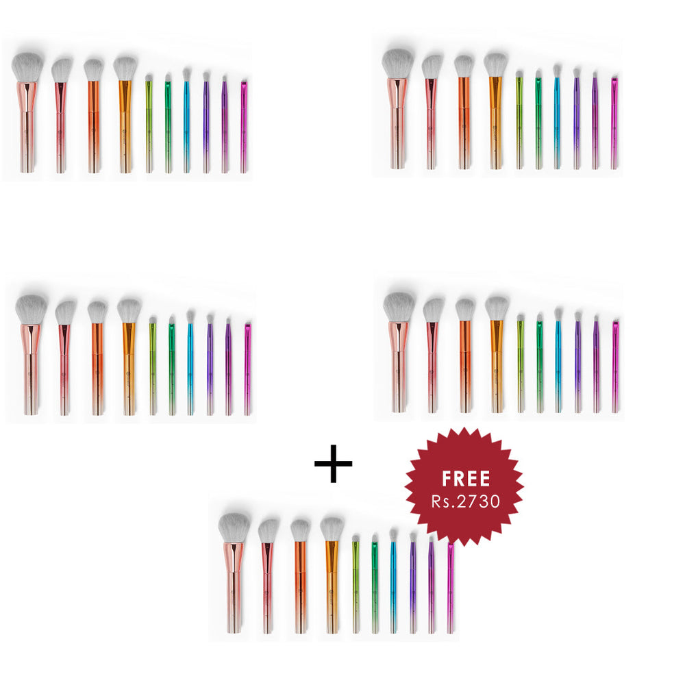 bh Take Me Back to Brazil - 10 Piece Brush Set 4pc Set + 1 Full Size Product Worth 25% Value Free