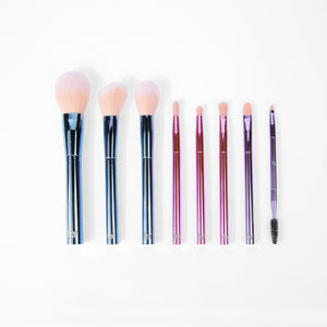 Bh Cosmetics The Total Package - 8 Piece Face & Eye Brush Set with Wrap 4pc Set + 1 Full Size Product Worth 25% Value Free