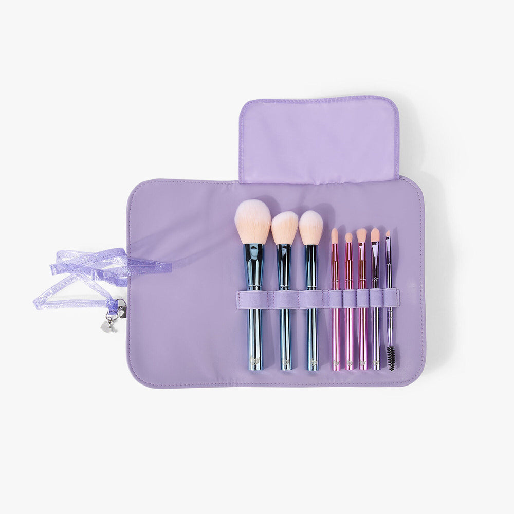 Bh Cosmetics The Total Package - 8 Piece Face & Eye Brush Set with Wrap 4pc Set + 1 Full Size Product Worth 25% Value Free