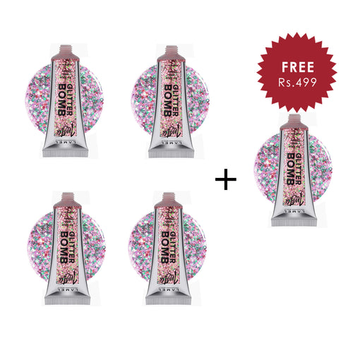 Lamel Insta Glitter Bomb №403-Pink 4pc Set + 1 Full Size Product Worth 25% Value Free