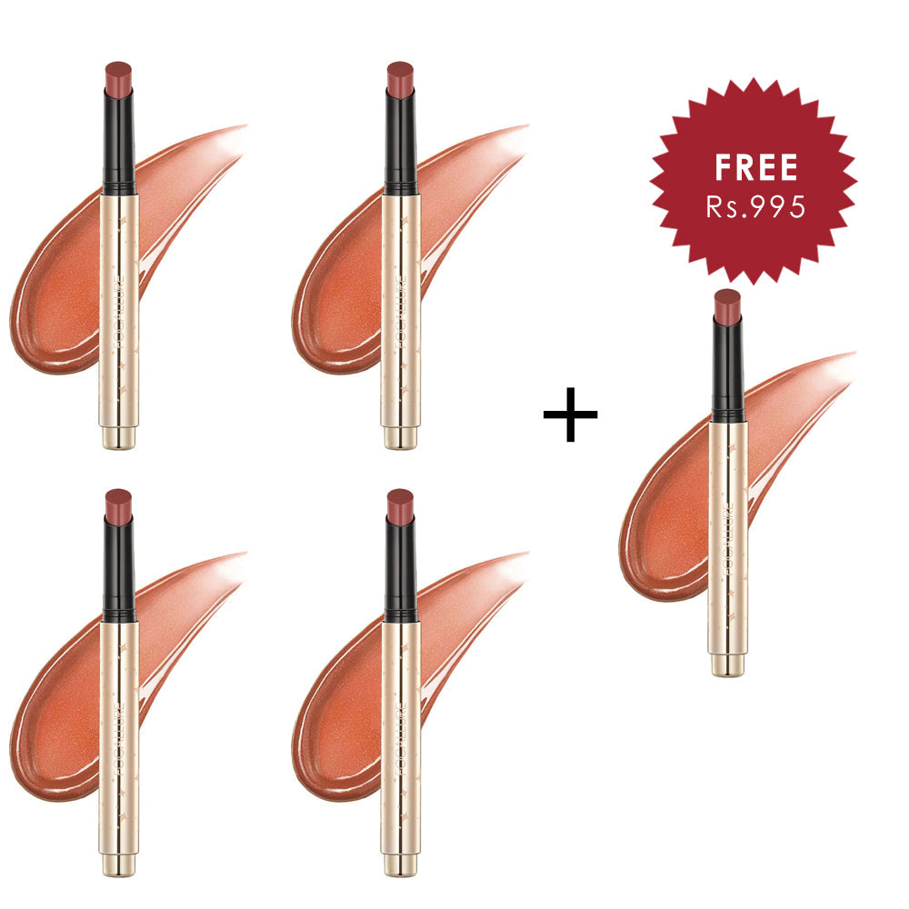 Focallure Sparkling Gem Lip Gloss Stick #OR02 Hallucinate 4pc Set + 1 Full Size Product Worth 25% Value Free