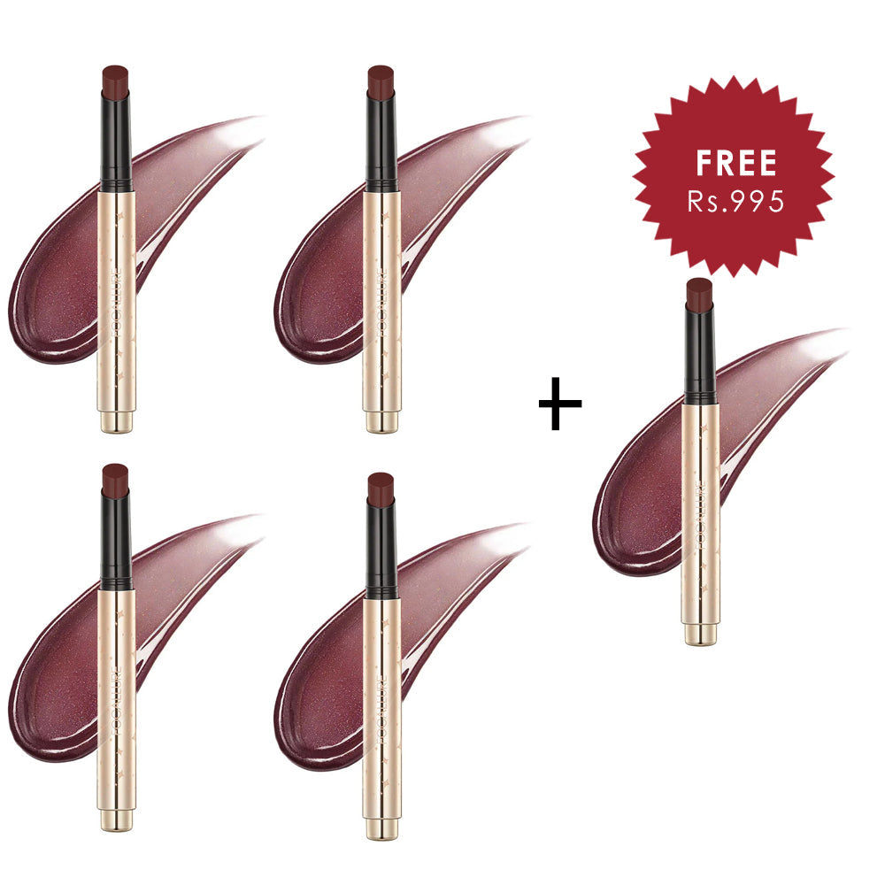 Focallure Sparkling Gem Lip Gloss Stick #PP01 Unicorn 4pc Set + 1 Full Size Product Worth 25% Value Free