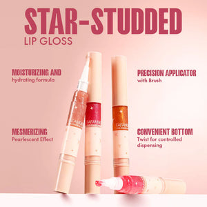 Focallure Star-studded Lip Gloss #BR01 Serein 4pc Set + 1 Full Size Product Worth 25% Value Free