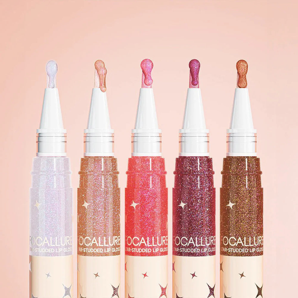 Focallure Star-studded Lip Gloss #BR01 Serein 4pc Set + 1 Full Size Product Worth 25% Value Free