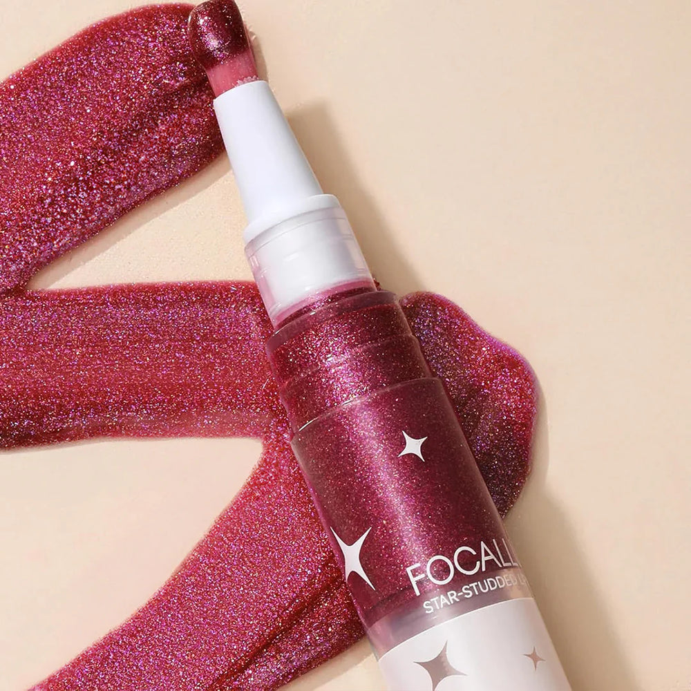 Focallure Star-studded Lip Gloss #PK02 Serendipity Berry 4pc Set + 1 Full Size Product Worth 25% Value Free