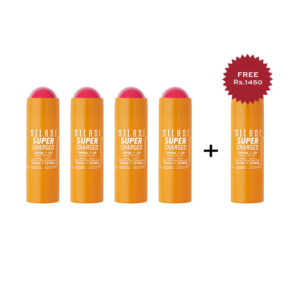 Milani Supercharged Cheek + Lip Multistick  4pc Set + 1 Full Size Product Worth 25% Value Free