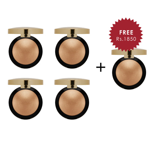 Milani Baked Highlighter Champagne-D-Oro 4pc Set + 1 Full Size Product Worth 25% Value Free