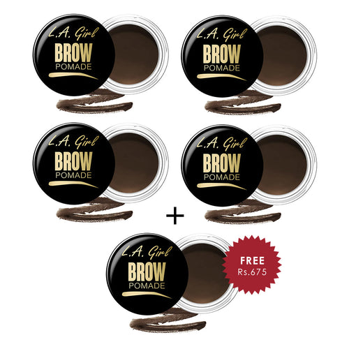 L.A. Girl Brow Pomade Pot-Dark Brown 4Pc Set + 1 Full Size Product Worth 25% Value Free