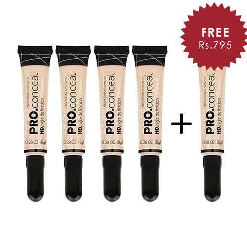 L.A. Girl Pro Conceal HD- Porcelain 4pc Set + 1 Full Size Product Worth 25% Value Free