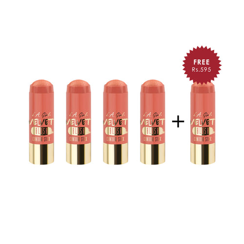 L.A Girl Velvet Contour Sticks Blush - Glimmer 4pc Set + 1 Full Size Product Worth 25% Value Free