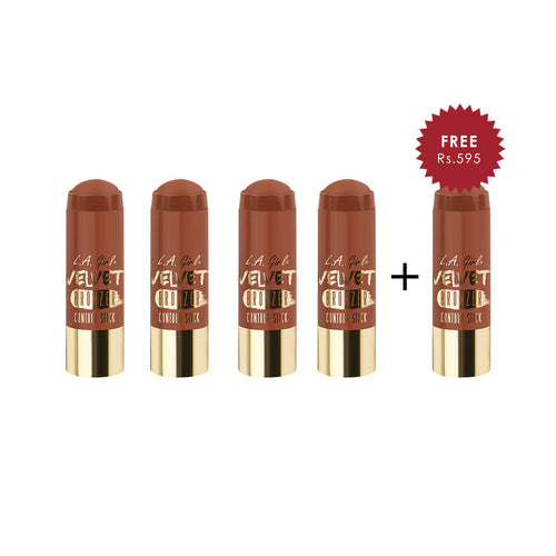 L.A Girl Velvet Contour Sticks Bronzer - Suede 4pc Set + 1 Full Size Product Worth 25% Value Free