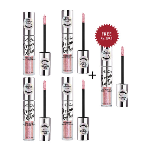 L.A Girl Dream Glitter Liquid Eyeshadow -Sugar High 4pc Set + 1 Full Size Product Worth 25% Value Free