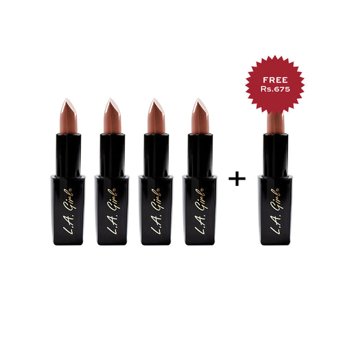 L.A. Girl  Lip Attraction Lipstick-Nudie 4Pc Set + 1 Full Size Product Worth 25% Value Free