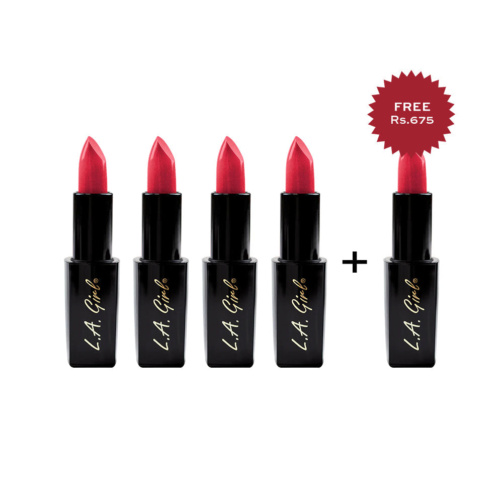 L.A. Girl  Lip Attraction Lipstick-Cheery 4Pc Set + 1 Full Size Product Worth 25% Value Free